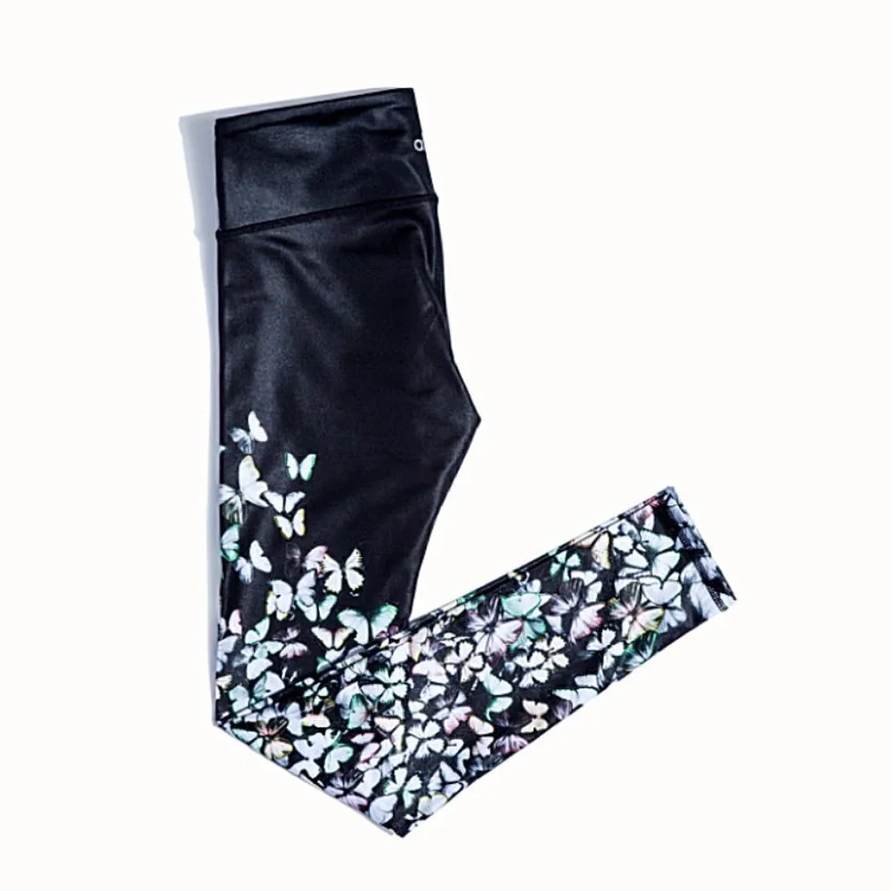 Alo Yoga Black Butterfly Leggings Extra Small NWOT